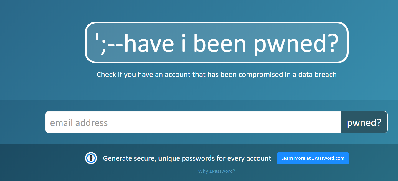';--have i been pwned?快来检测你的密码是否已经泄漏吧！